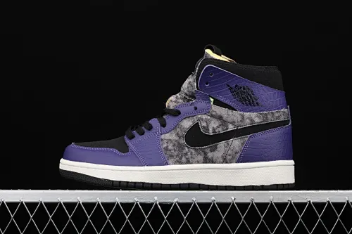 All categories Air Jordan Jordan series basketball shoes Air Jordan 1 High Z version Air Jordan 1 Zoom Air CMFT "BayouBoys" AJ1 Joe 1 Zion black purple DC2133-500